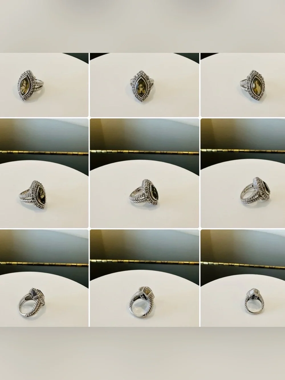 Judith Ripka Luxury Designer Couture Runway RARE Authentic Formal Silver Ring